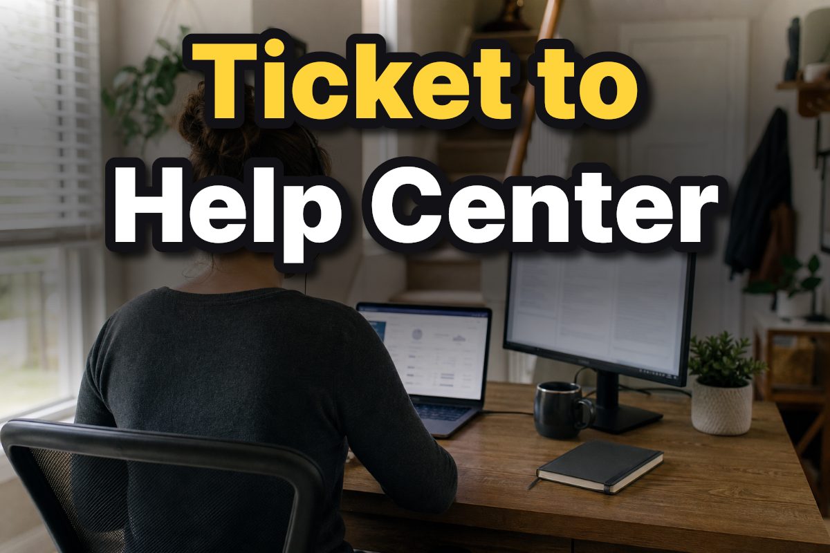A support professional reviews customer service cases and documentation at a home office desk.