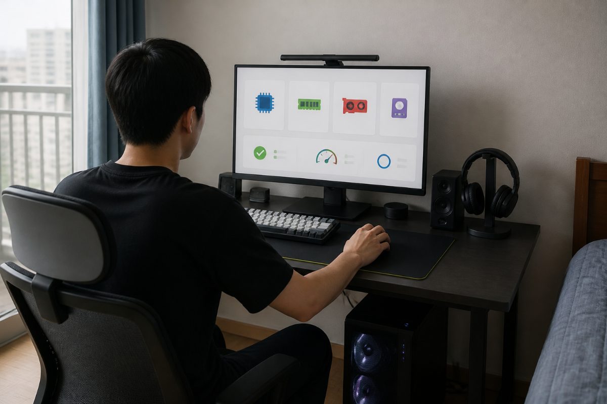 가정용 PC 화면에서 하드웨어 호환성 검사를 진행하는 장면