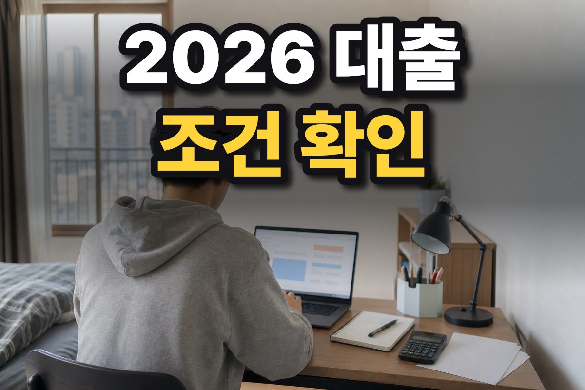 한국의 아파트 책상에서 대학생이 노트북으로 학자금대출 정보를 확인하고 있습니다.
