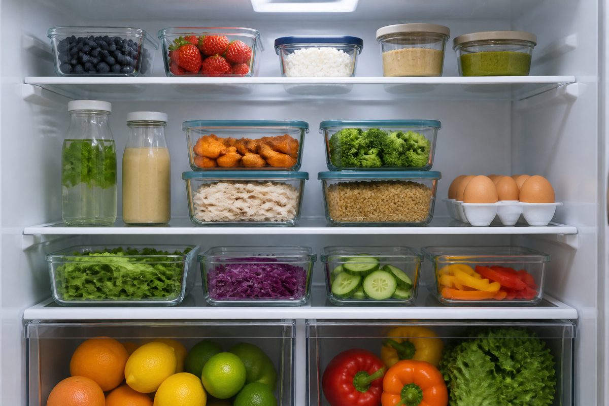 Well-organized refrigerator storing food safely